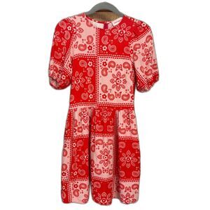 Lisa Says Gah Pia Mini Dress – Orange & Pink Bandana Print